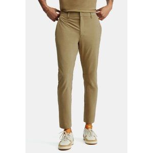 NWT FABLETICS Mens Size M The Only Pant in Dark Twill (Tan) 31.5" Inseam